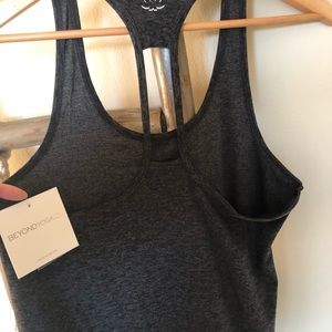 NWT Beyond Yoga Double Up Racer Tank Charcoal M